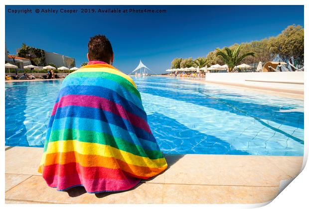 rainbow towel. Print by Ashley Cooper