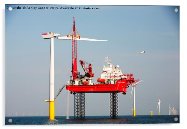 Walney offshore windfarm. Acrylic by Ashley Cooper