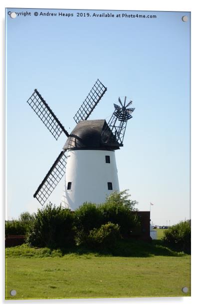 Windmill at Lytham on a Sunny Day Acrylic by Andrew Heaps