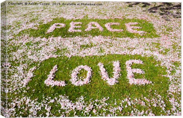 Peace love and petals. Canvas Print by Ashley Cooper