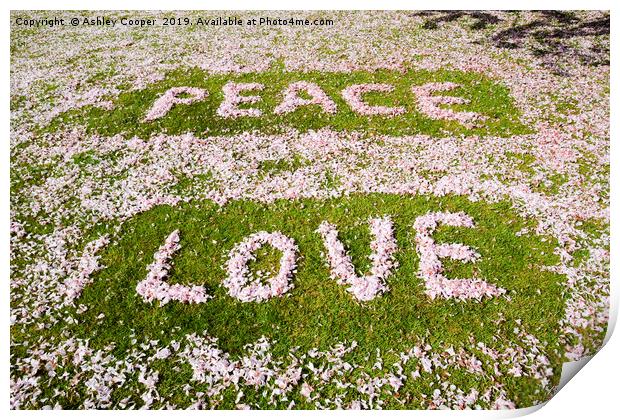 Peace love and petals. Print by Ashley Cooper