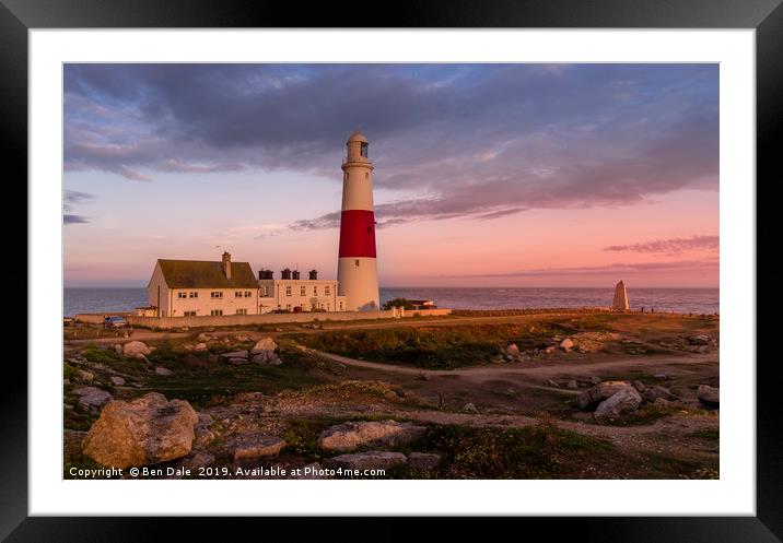 Lighthouse at Sunset, Dorset Framed Mounted Print by Ben Dale