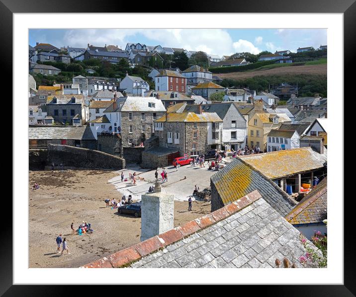 Port Issac harbour Cornwall  Framed Mounted Print by David Worthington