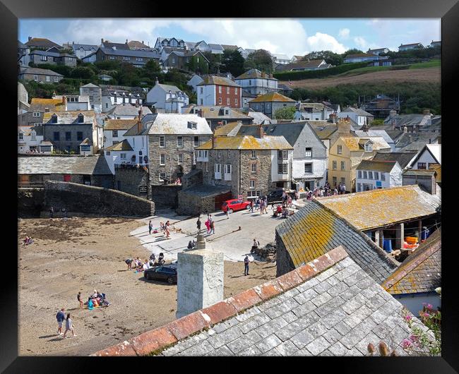 Port Issac harbour Cornwall  Framed Print by David Worthington