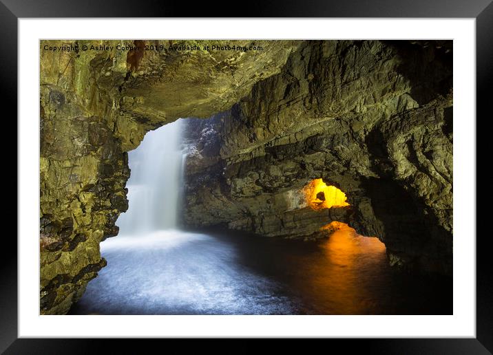 Smoo cave. Framed Mounted Print by Ashley Cooper