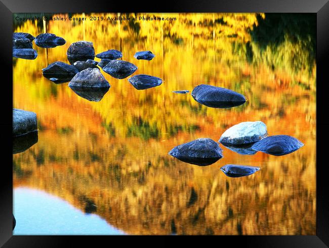 Blea Tarn reflections. Framed Print by Ashley Cooper