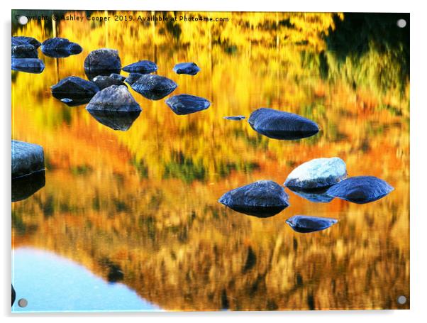 Blea Tarn reflections. Acrylic by Ashley Cooper