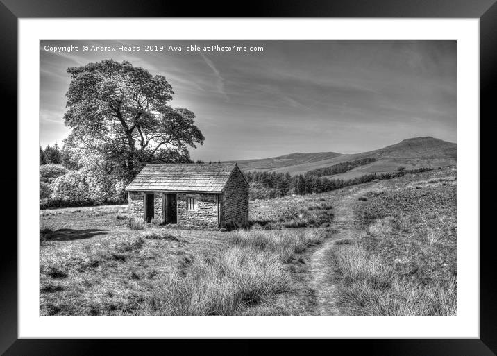 Old brick shed in Staffordshire area in HDR Framed Mounted Print by Andrew Heaps