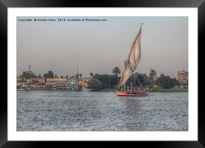 Felucca at Dusk; Chapter 2 Framed Mounted Print by Gordon Stein