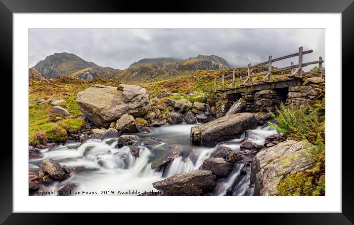 Bridge to Snowdonia Wales Framed Mounted Print by Adrian Evans
