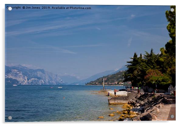 The Lungolago at Torri del Benaco Acrylic by Jim Jones