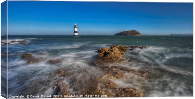 high tide at Penmon Point, Anglesey, North Wales Canvas Print by Derek Daniel