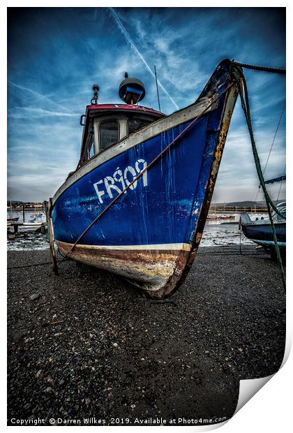 Abandoned Boat Conwy Harbour Print by Darren Wilkes