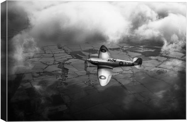 Photo reconnaissance Spitfire B&W version Canvas Print by Gary Eason