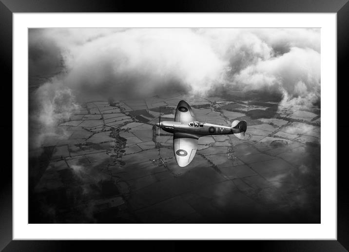 Photo reconnaissance Spitfire B&W version Framed Mounted Print by Gary Eason