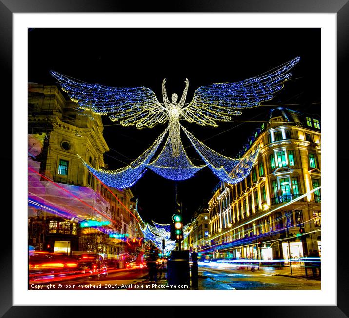Christmas in Regent Street marking 200 Years. Framed Mounted Print by robin whitehead
