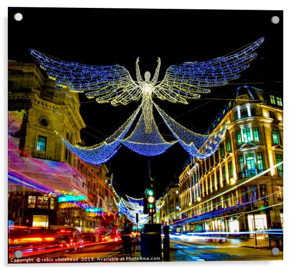Christmas in Regent Street marking 200 Years. Acrylic by robin whitehead