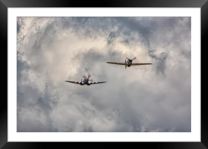 Spitfire and Hurricane Framed Mounted Print by Roger Green