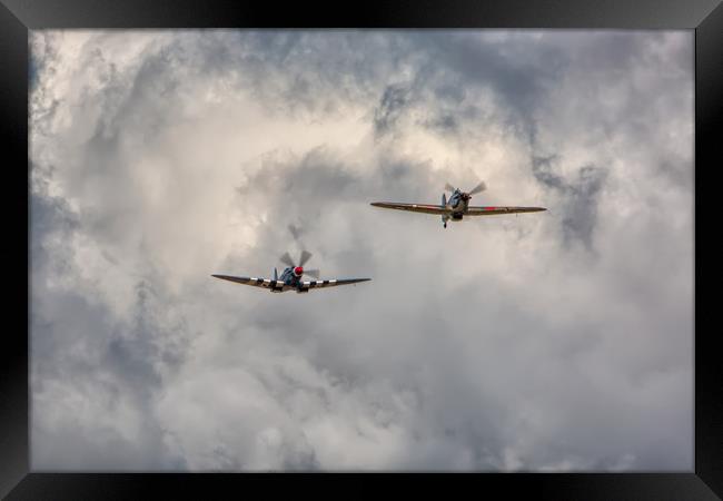 Spitfire and Hurricane Framed Print by Roger Green