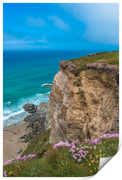 St Agnes Heritage coast Print by Andrew Michael