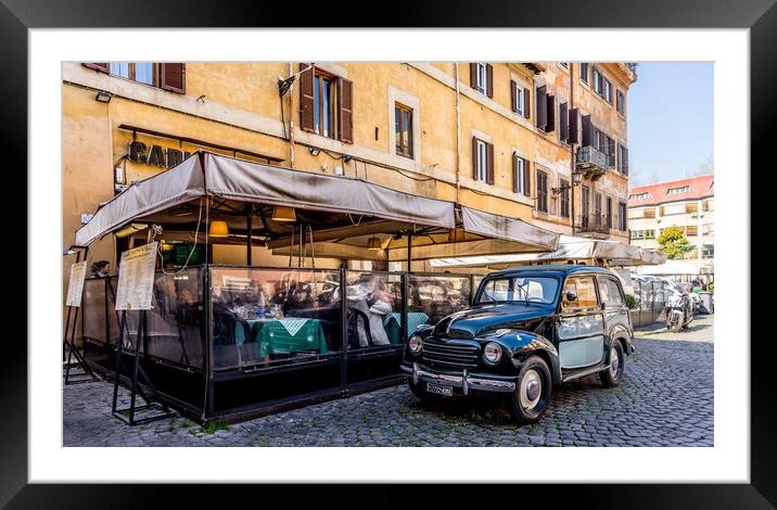 Car and Restaurant Italy  Framed Mounted Print by Naylor's Photography