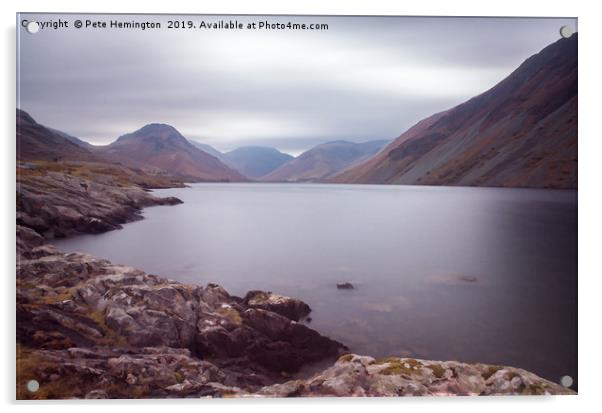 Wastwater in Cumbria Acrylic by Pete Hemington
