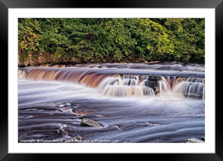 River Swale falls, RIchmond North Yorkshire Framed Mounted Print by Martyn Arnold