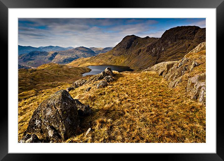 Stickle Tarn, Great Langdale, Cumbria Framed Mounted Print by David Lewins (LRPS)