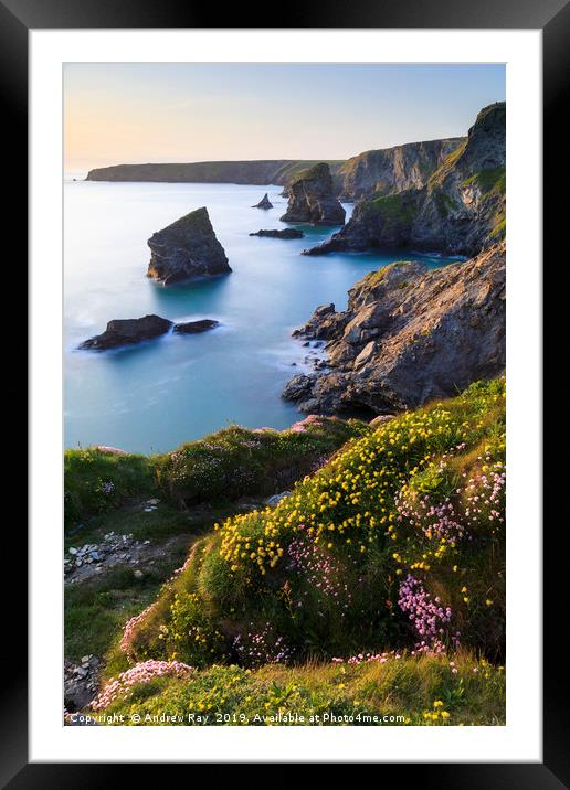 Spring light (Bedruthan Steps Framed Mounted Print by Andrew Ray