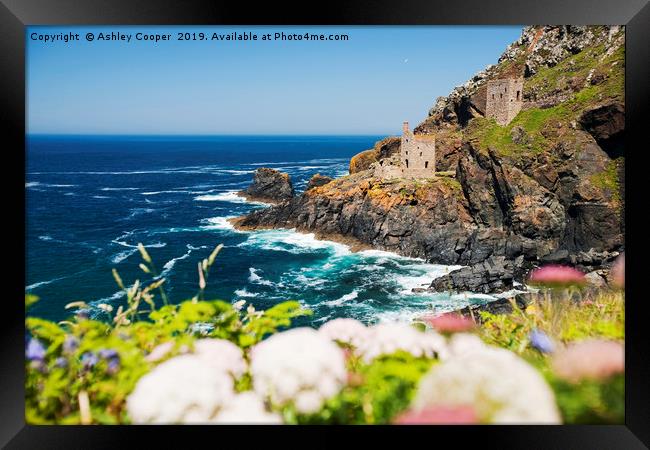 Botallack tin mine. Framed Print by Ashley Cooper