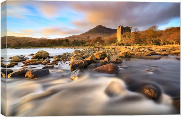 Late light at Moy Castle (Isle of Mull) Canvas Print by Andrew Ray