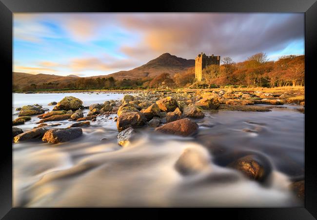 Late light at Moy Castle (Isle of Mull) Framed Print by Andrew Ray