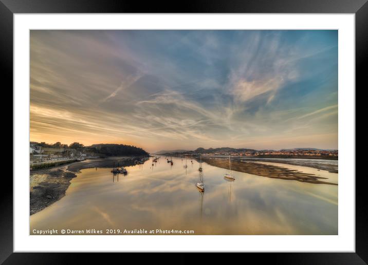 Conwy Harbour Sunset Wales Framed Mounted Print by Darren Wilkes