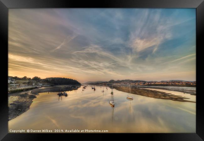 Conwy Harbour Sunset Wales Framed Print by Darren Wilkes