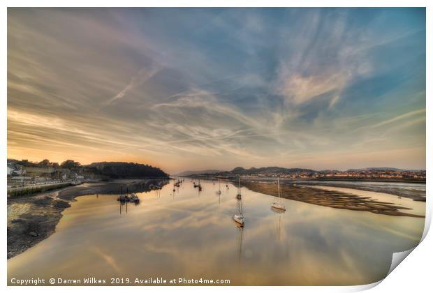 Conwy Harbour Sunset Wales Print by Darren Wilkes