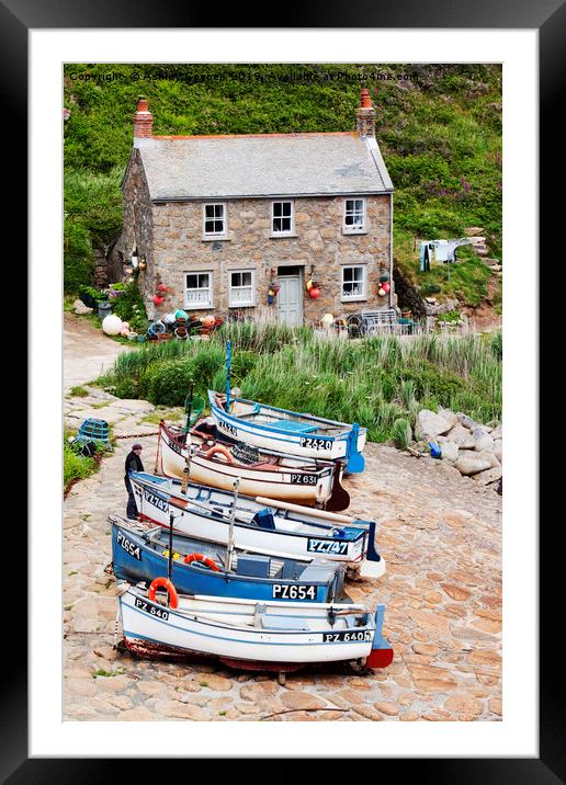 Penberth. Framed Mounted Print by Ashley Cooper