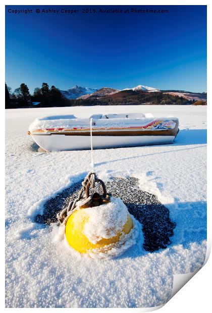 Frozen boat. Print by Ashley Cooper