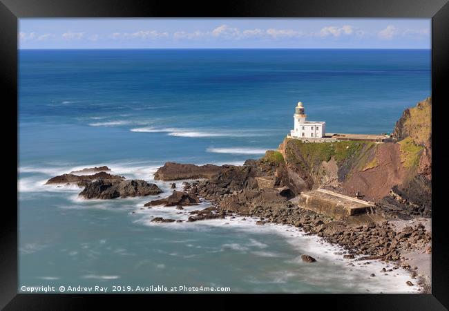 Hartland Point Lighthouse Framed Print by Andrew Ray