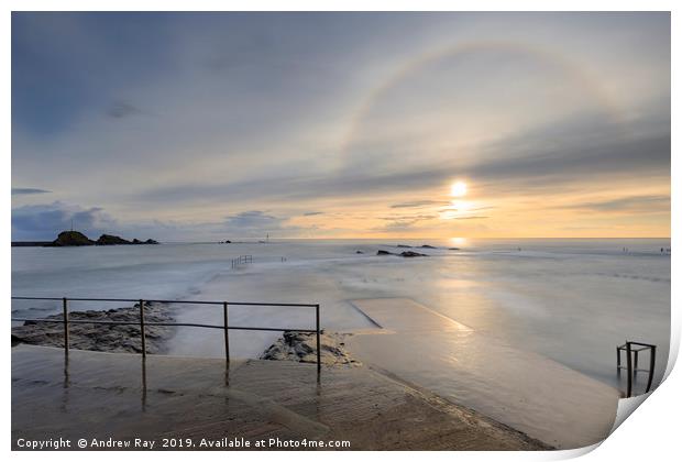 Sunbow at Bude Print by Andrew Ray