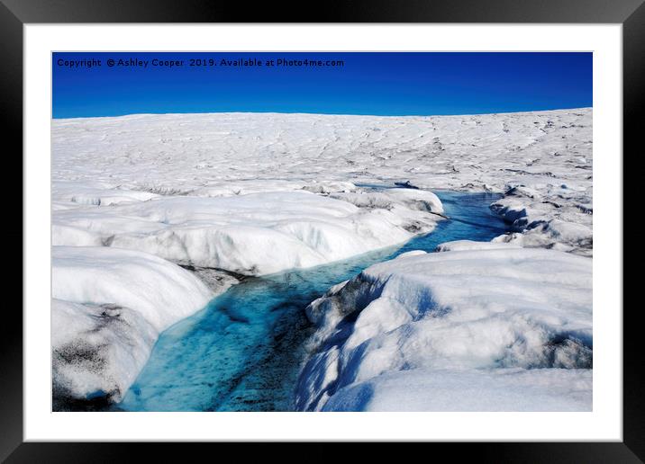 Greenland ice sheet. Framed Mounted Print by Ashley Cooper