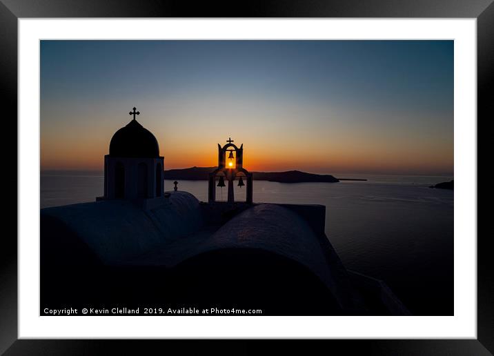 Santorini Chapel of Panagia Framed Mounted Print by Kevin Clelland