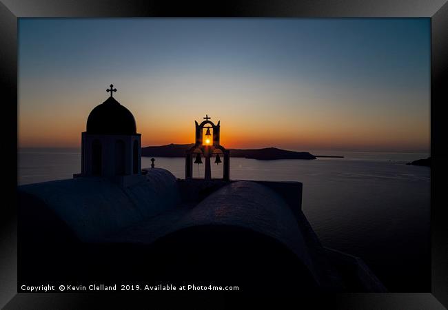 Santorini Chapel of Panagia Framed Print by Kevin Clelland
