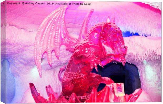 Ice dragon. Canvas Print by Ashley Cooper