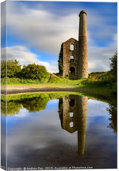 Ale and Cakes  mine engine house (United Downs) Canvas Print by Andrew Ray