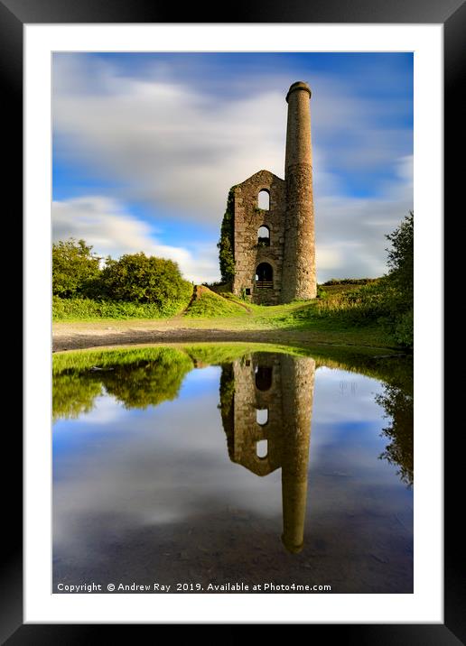 Ale and Cakes  mine engine house (United Downs) Framed Mounted Print by Andrew Ray