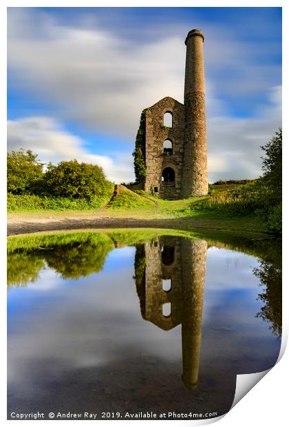 Ale and Cakes  mine engine house (United Downs) Print by Andrew Ray