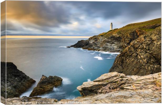 Summer evening at Trevose Canvas Print by Andrew Ray