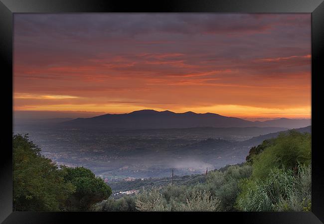 montacolle sunset Framed Print by Jamie Stokes