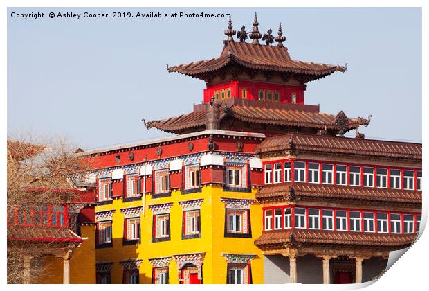 Chinese Monastery. Print by Ashley Cooper