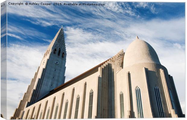 Reykjavik cathedral. Canvas Print by Ashley Cooper
